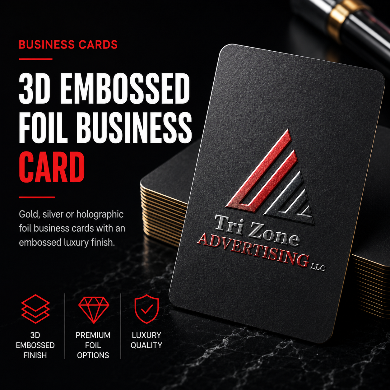 3D Embossed Foil Business Card