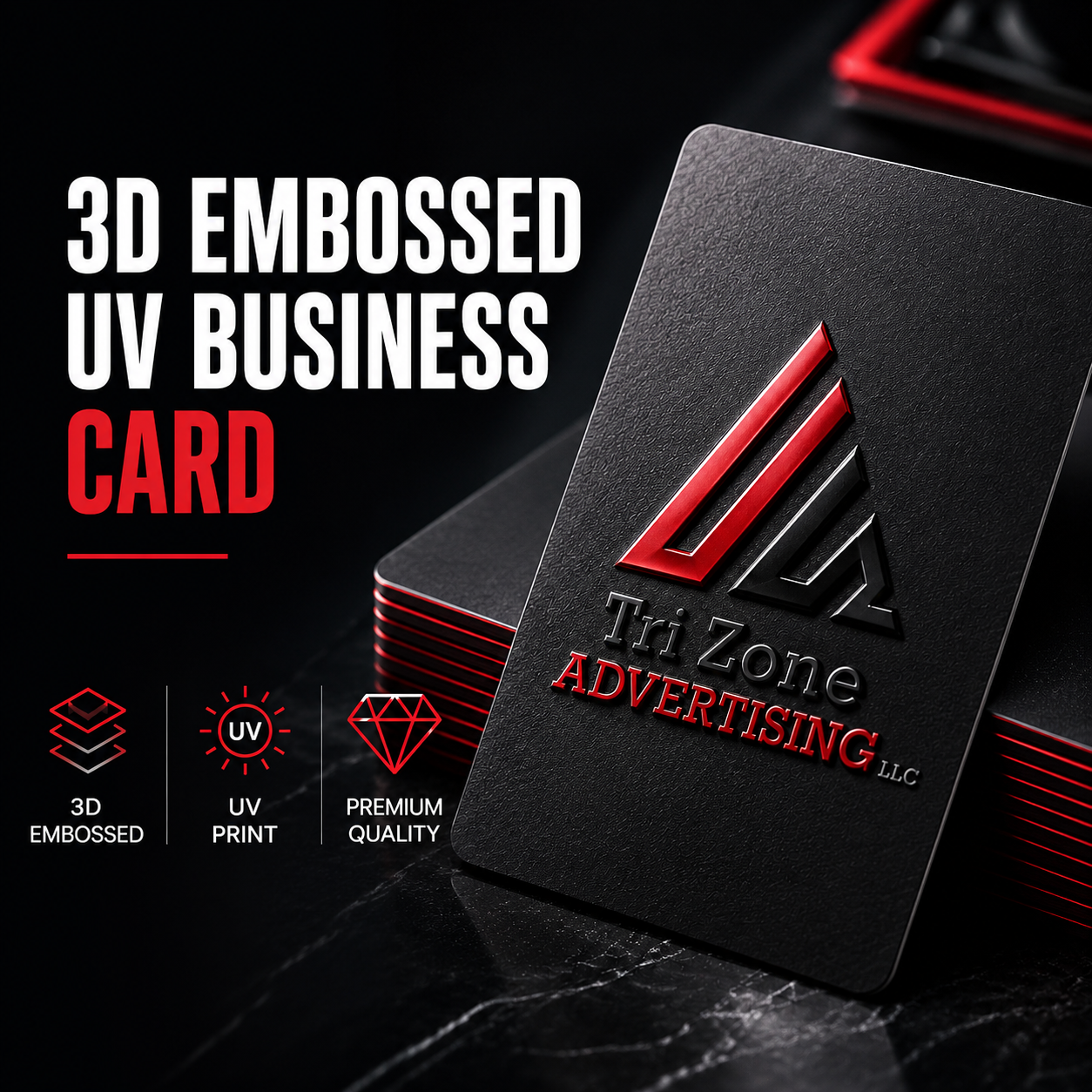 3D Embossed UV Business Card
